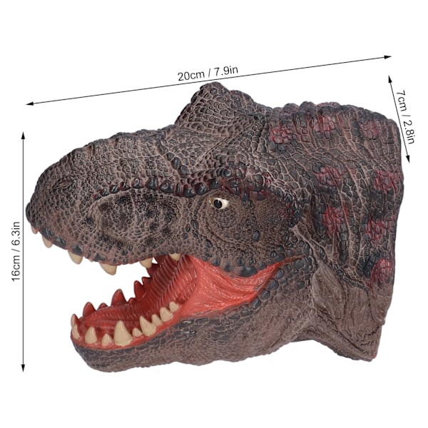 Handdocka i Gummi Dinosaurie, Portabel, Handmålad, Bekvämt Grepp, Tyrannosaurus Handdocka