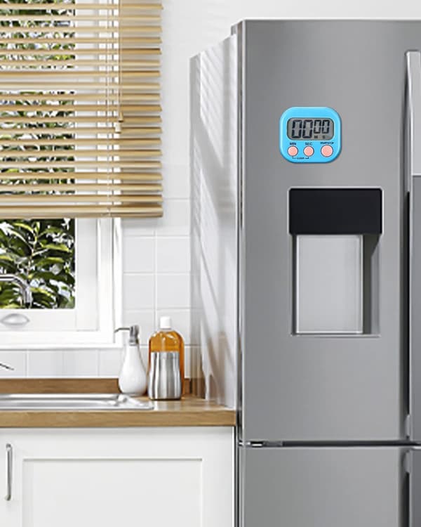 Digital magnetisk kökstimer med LCD-display, högljudd alarm-nedräkningsklocka för matlagning, dusch, lärare, gym och klassrum