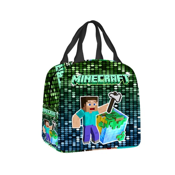 Minecraft matboks bærbar måltidsveske student barn campus matboks mat isolasjon matboks Style 10