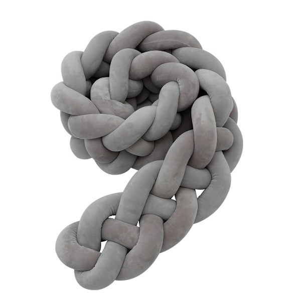 Flettet tremmesengs bumper Grey