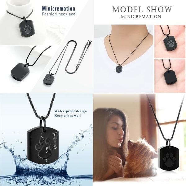 Minicremation Cremation Smycken Urn Halsband för Ashes for Pet, P