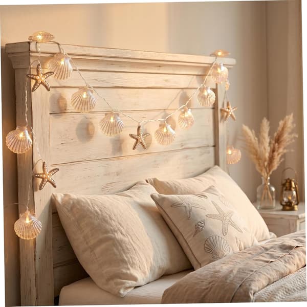 Snäckskal, 20 LED snäckformade ljusslingor, batteridrivna sommarljusslingor, 3m