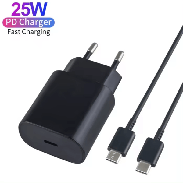 Oplader til Samsung 25W Adapter + 1M Kabel - Sort 1 m 1