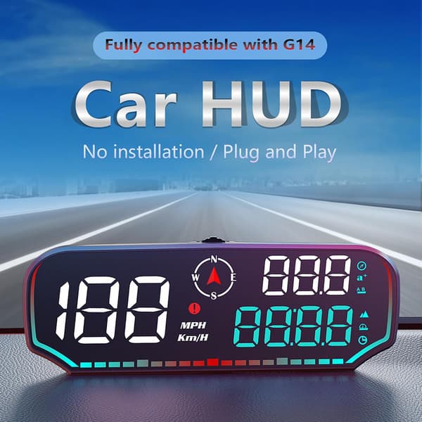 Bil Head Up Display GPS Digitalt Speedometer med Overhastigheds-træthedsalarm MPH Speedometer Kompas Højde for Enhver Bil
