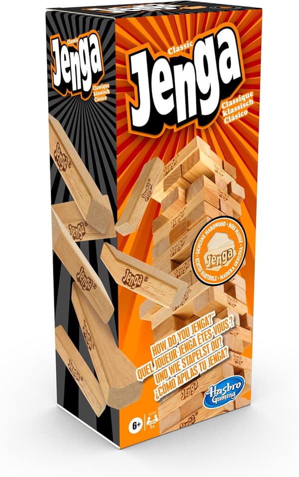 Klassisk Jenga spil, stablingsspil med træklodser