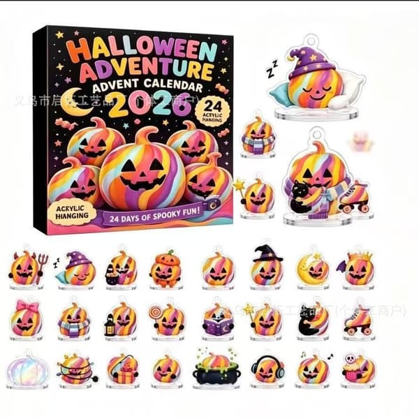 Havsglas Tomte Adventskalender 2026 – Liten Tomte Julnedräkning Halloween D