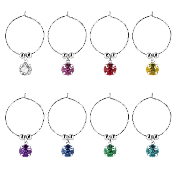 Malet Glas Vin Halskæder Drikke Markører Glas Identifikatorer Charms Vinglas Charms Ringe Vinglas Ringe Charm Sløjfe