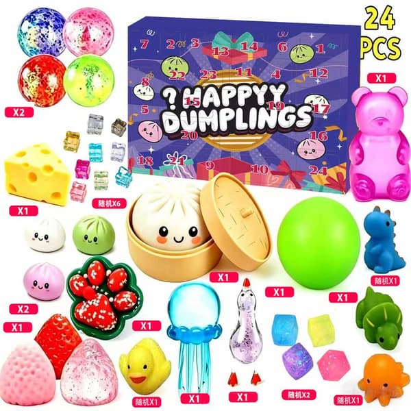 2026 New Squishy Bao Bun Advent Calendar, 24-Day Countdown Blind Box, Soft Stress Relief Toy Gift