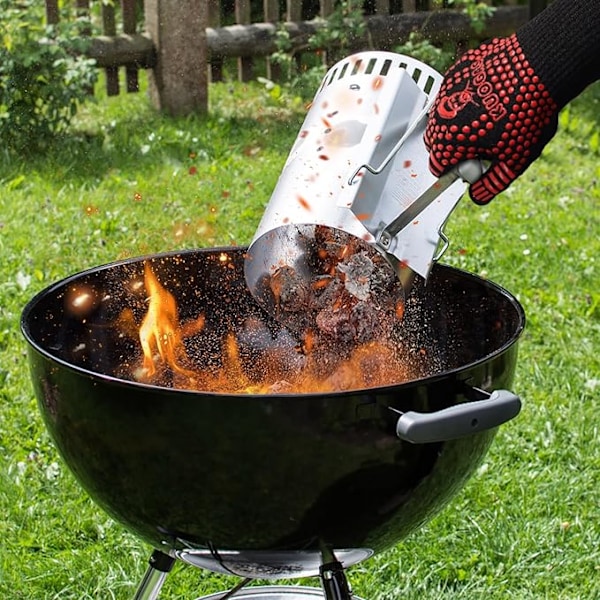 Grillhansker, varmebestandige opptil 800 °C, ovnhansker brannsikre hansker, grillhansker, matlagingshansker baking, ovnhansker (svart, M) M
