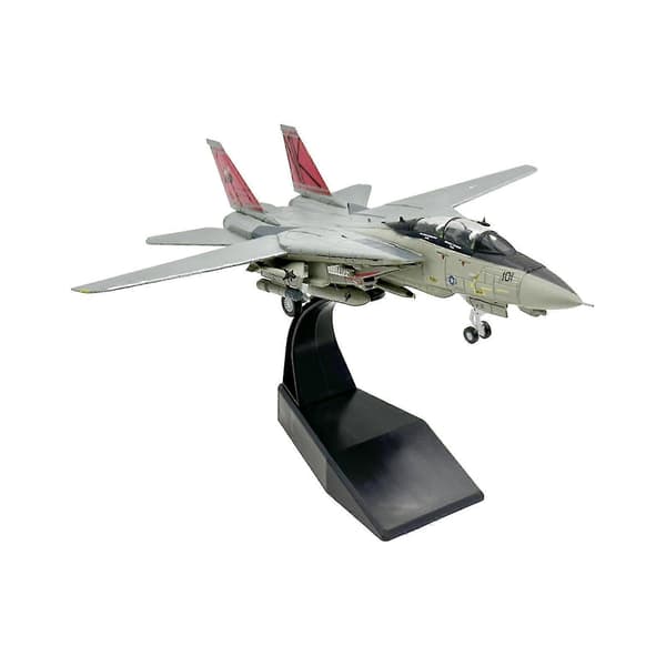 Støbt Model 1/100 Skala F 14 Fly Simulationsjagerfly med Base til Hjemmecaféer Luftfartsminde