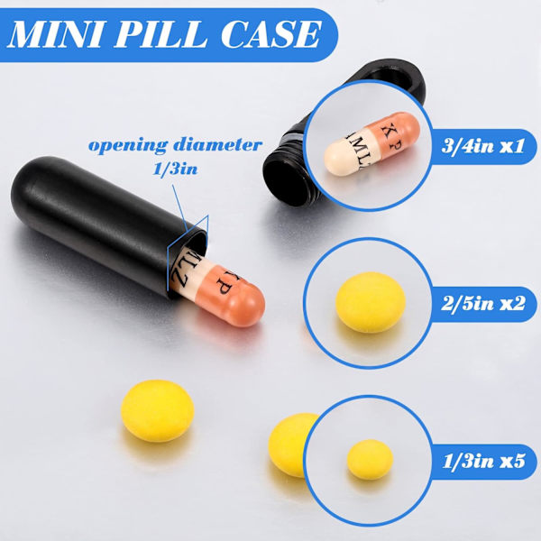 2 st Nyckelring Pillerhållare Vattentät Liten Fick Case Metall Mini Resepiller Flaska Organizer Box Case Behållare
