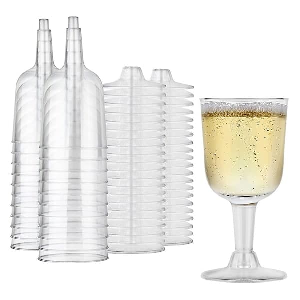 Eco-friendly Plastic Glasses for Champagne and Desserts, 20 Pieces