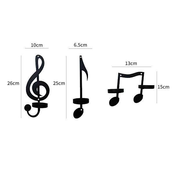 stk/sett svart musikk vegglampe lysestake