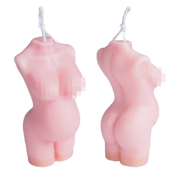 Stearinlysform Stearinlys Gravid Kvinne 3D 9cm hvit white