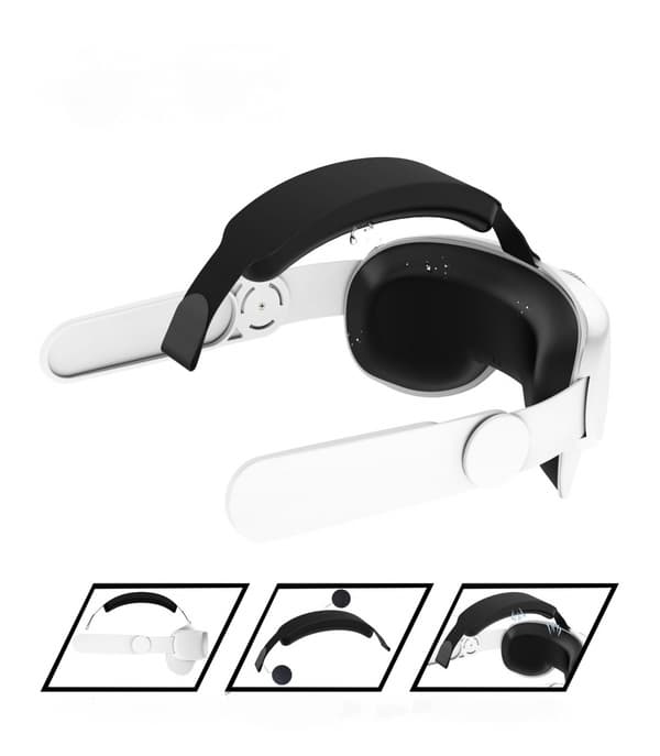 Justerbart hodebånd for Oculus/Meta Quest 2 VR-headset, VR-hodeband for Oculus Quest 2, VR-spillstøtte og komfort, hvit