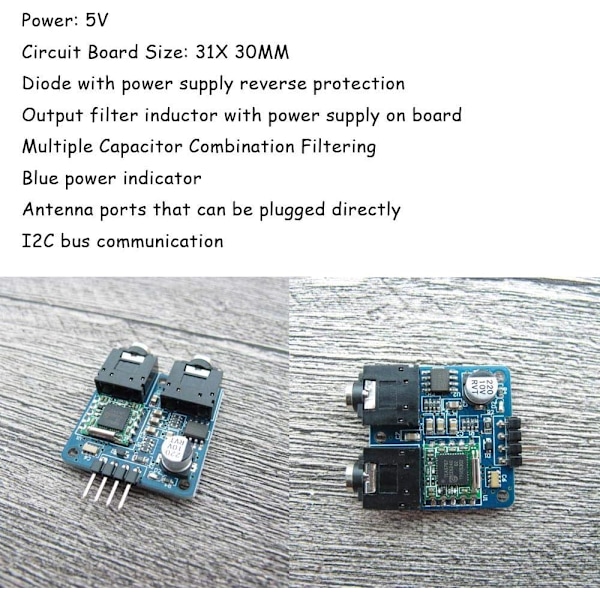 TEA5767 Stereo FM Radio Modul med 76-108MHZ Teleskopisk Antenne for Arduino