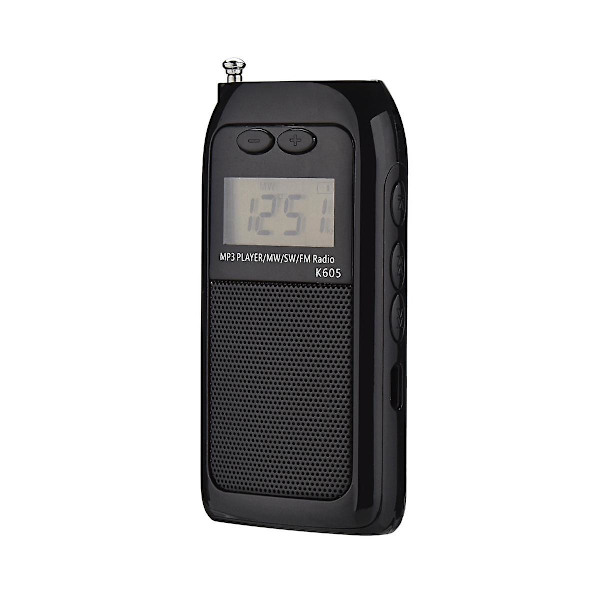 Bærbar digitalradio med multifunksjonell FM MW SW fullbåndsradio med 1,18 tommers digital LCD-skjerm