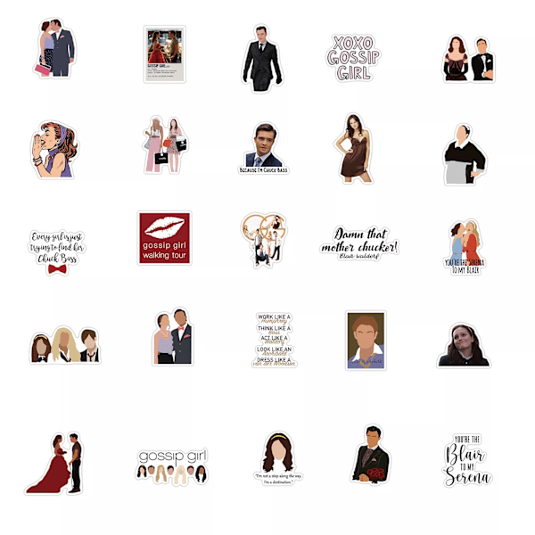 50 stk Gossip Girl Blair Serena Chuck Dan TV Sitater Scrapbook Graffiti Klistremerker