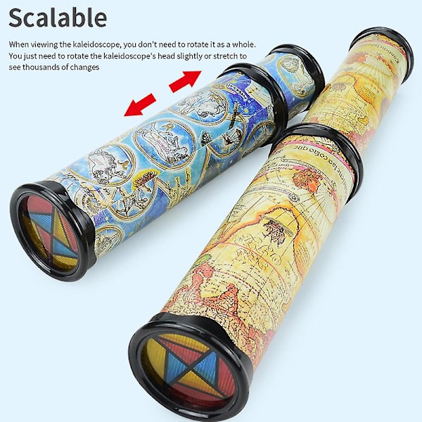 2 Maagisen pyörivän kaleidoskoopin setti, klassinen kaleidoskooppi, paras syntymäpäivälahja lapsille ja aikuisille
