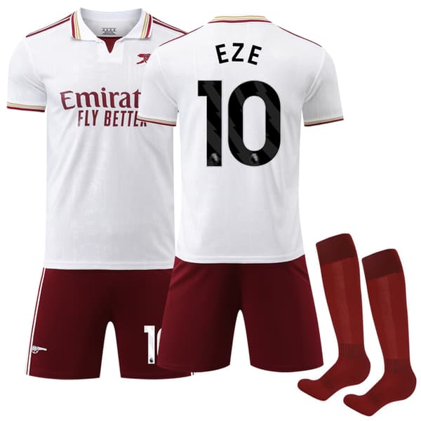 Arsenal Tredje Barnfotbollskit 2024/25 - Eberechi Eze Nr 10 Tröja & Strumpor Nr 10 Eze No.10 Eze 18