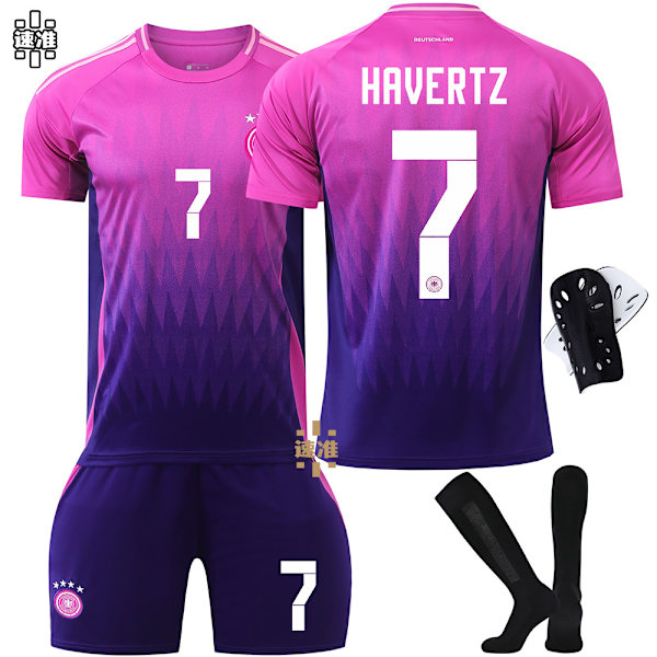 2024 Tyskland borta nr 13 Muller EM-tröja 7 Havertz 8 Kroos fotbollströja barn pojke overall No socks size 13(16 yards,No socks size 13)