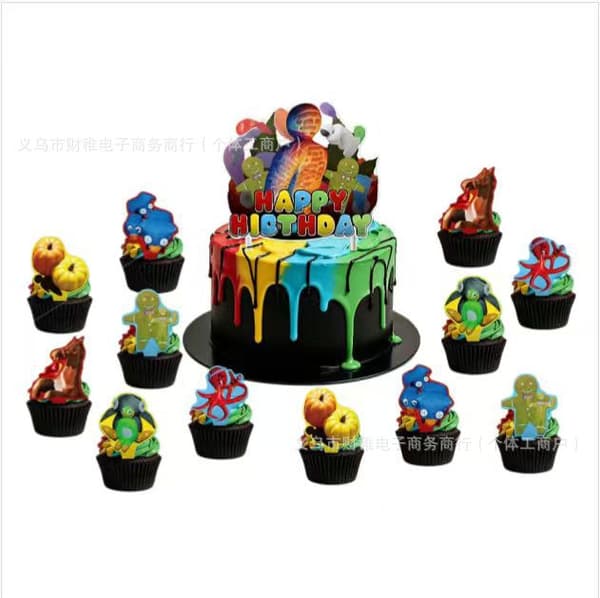 Meccha Chameleon Tema Bursdagsfest Dekorasjonssett, Girlander Kake Topper Ballonger B