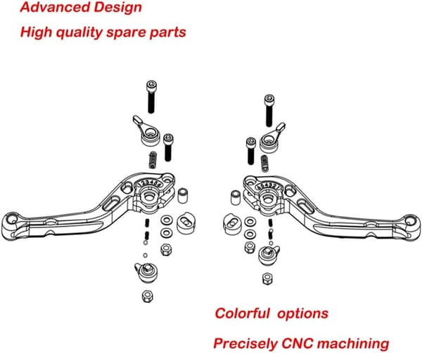 CNC aluminiumslegering kort bremsegreb motorcykeltilbehør modifikation