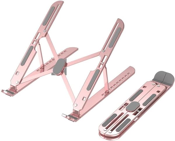 Kompatibel med bærbar PC-stativ i aluminium, justerbart, sammenleggbart, bærbart og stabilt stativ med lastekapasitet, egnet for