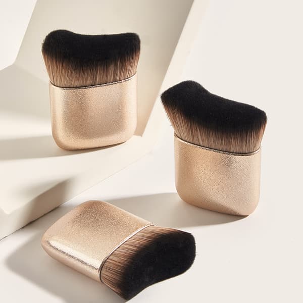 3-delt selvbruner-blandingsbørste, professionel kabukibørste til ansigt og krop, foundation, blush, bronzer, tanning makeup-applikation