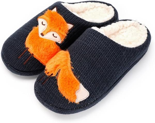 Damtofflor, varma och fluffiga vintertofflor, plyschtofflor, herrtofflor, bekväma tofflor med fuskpälsfoder. orange