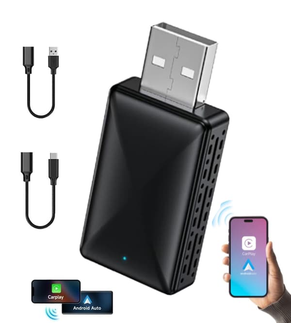 Trådløs CarPlay-adapter til Apple Android USB C hurtig forbindelse Mini Car Play Dongle kompatibel med iPhone Smartphone