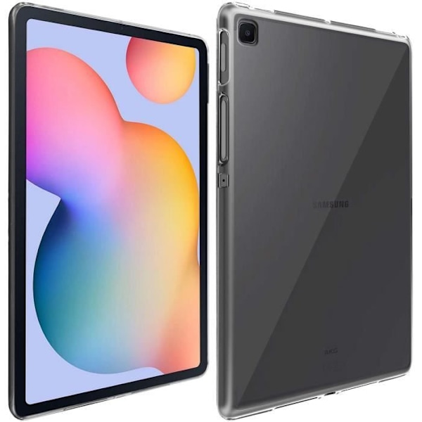 Kotelo - AVIZAR - Galaxy Tab S6 Lite - Joustava silikonigeeli - Erittäin ohut - Läpinäkyvä valkoinen Vit