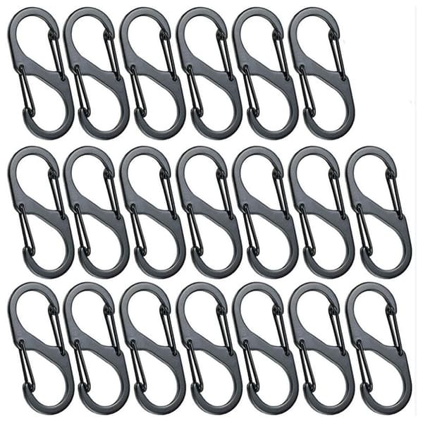 20 stk Mini S-formede karabinkroker i aluminiumlegering