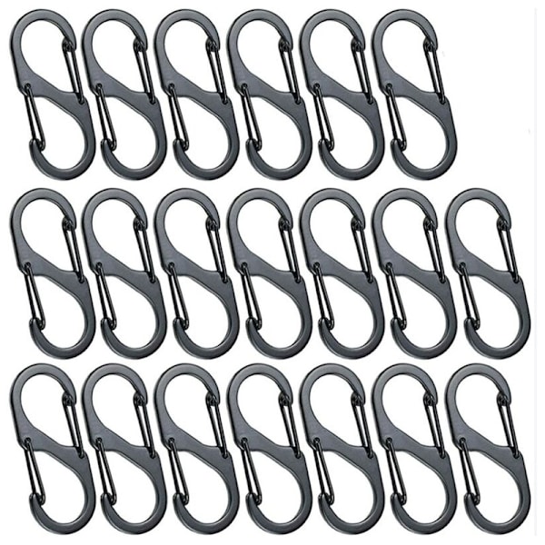 20 stycken Mini S-formade karbinhakar i aluminiumlegering