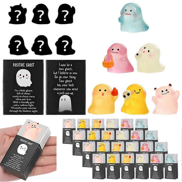 Mystery Mini Luminous Ghost Blind Box - Legetøj til skrivebord, hylde og festdekoration Ghost2 Ghost2 24pcs