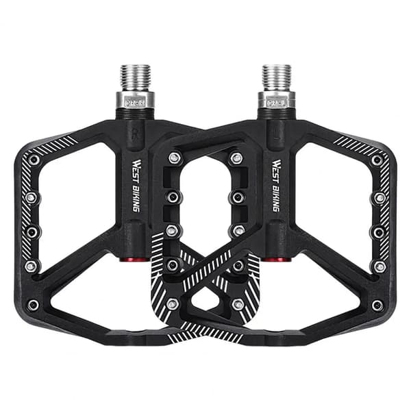 1 par brede pedaler med skridsikker overflade og reparationsfunktion, blå
