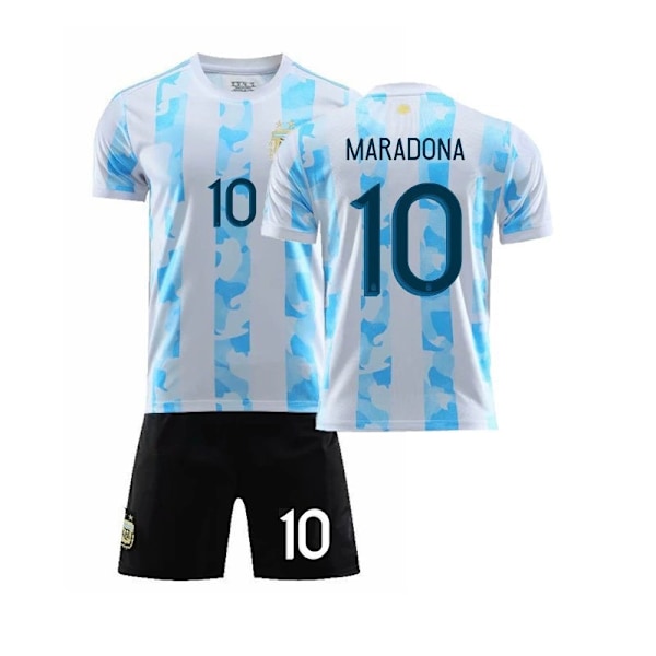 1986 Retro Argentina Hemma Nr 10 Maradona Jersey Set Fotbollströja med strumpor 10th of 2021(#18,10th of 2021)