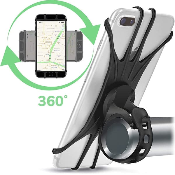 Universell Cykeltelefonhållare 2-pack 360 Graders Rotation Silikon Motorcykeltelefonfäste för Cykling