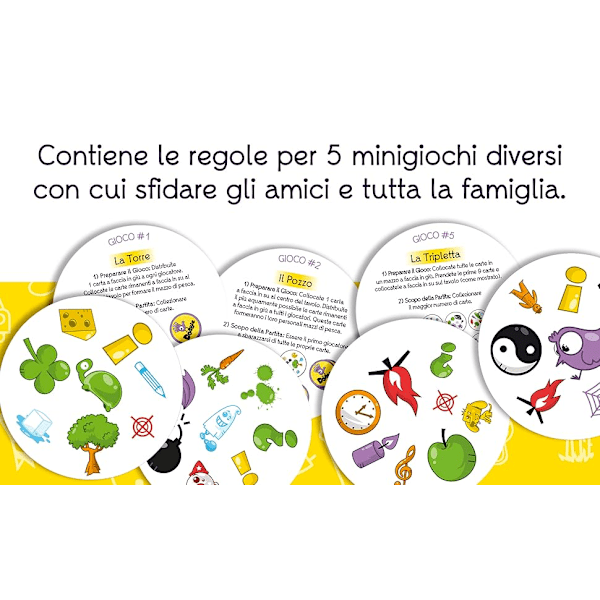Asmodee 8231 Dobble Kids Kortspel - Italiensk version, Ålder 4-99