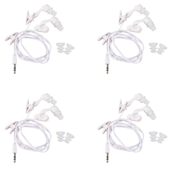 4x Vandtætte In-ear Hovedtelefoner til Mp3 Mp4 Undervands Hvid