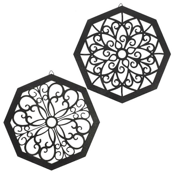 2 stk. Rustikk Veggdekor Veggkunst Geometrisk Innlegg Gårdsdekorasjon