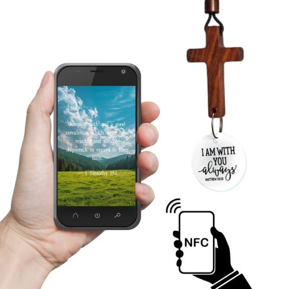 NFC Bibel Kors Bilhänge Valnöt Kors Hänge