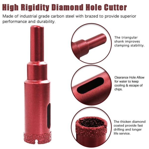 Hullsagsett Diamantbor for Fliser Glass Marmor 6 mm-50 mm 11 stk