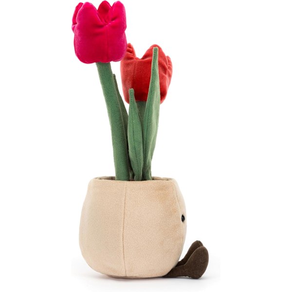 Jellycat Amuseables Tulip Pot Plyslegetøj, 30 cm - Plante & Blomst Plys - Sjov Indretning & Gave