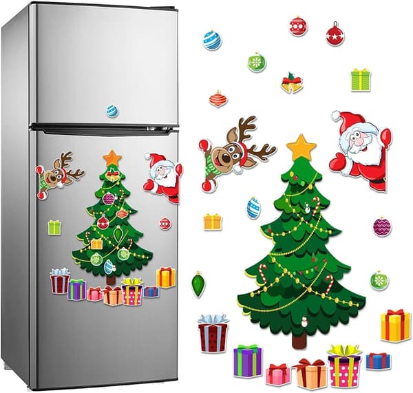 2025 Ny Magnetisk Julgran - Festlig Kylskåps- & Metalldörrsdekorationssticker