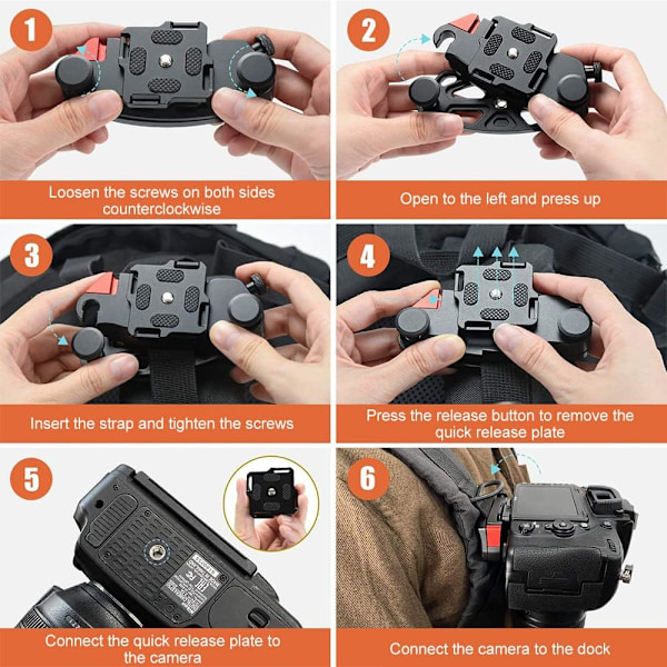 Kamerabælte Spænde Hurtigudløser Kamerabælte DSLR Kameramontering (Orange)