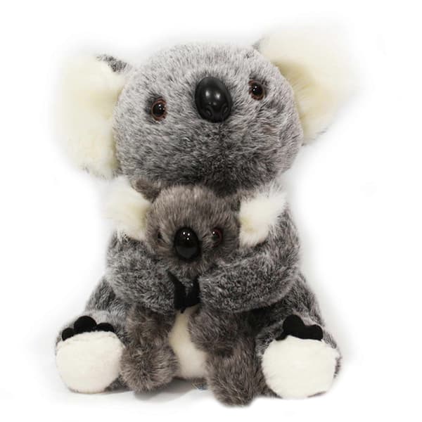 Koala Kosedyr Mor og Barn For Stue Soverom Kontor Barnerom Dyr Koala Dukker Kosedyr Grå