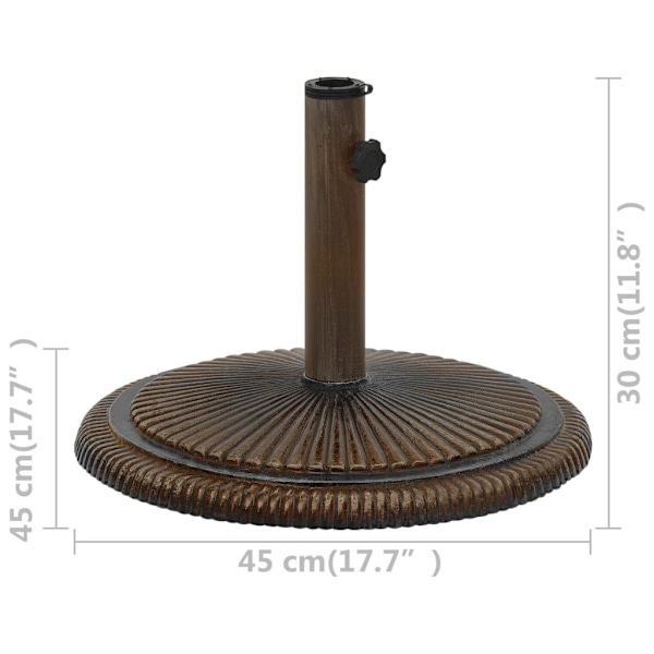 vidaXL Parasolfod Bronze 45x45x30 cm Støbejern
