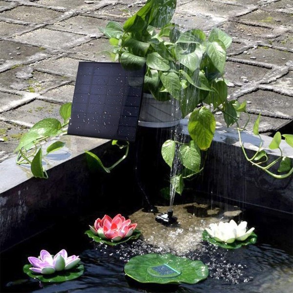 Soldriven dammpump fontänpump solpump trädgårdsfontän vattenfunktion fontän