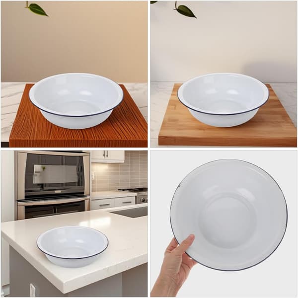 Old-fashioned Enamel Mixing and Salad Bowl Large Capacity 28 cm